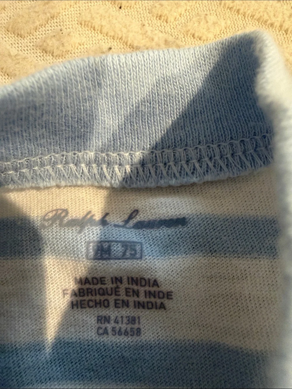 Ralph Lauren Light Blue & White Striped Baby Pajama Gift Set